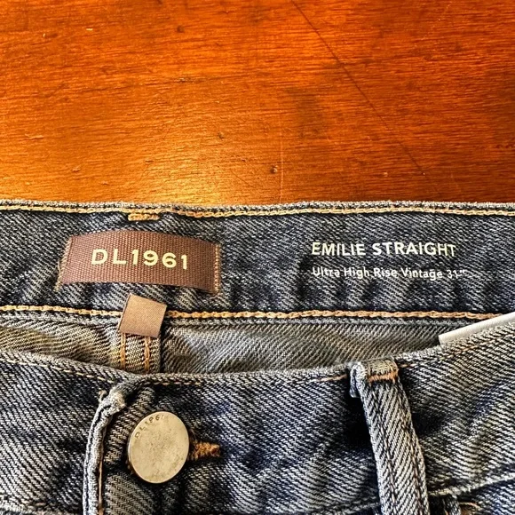 DL1961 NWT SZ 30 Emilee straight DL Vintage ultra‎ high rise Bedford blue jeans - Picture 7 of 16